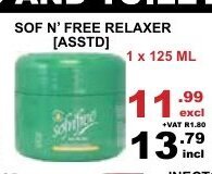 Arrow Cash And Carry Sof N' Free Relaxer Asstd 1 x 125ml offer