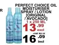 Arrow Cash And Carry Perfect Choice Oil Moisturizer Spray / Lotion Original Avocado 1x250ml offer
