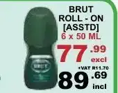 Arrow Cash And Carry Brut Roll-On Asstd 6x50ml offer