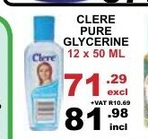 Clere Pure Glycerine 12x50ml