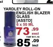 Arrow Cash And Carry Yardley Roll-On English Blazer Glass Asstd 6x50ml offer