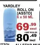 Arrow Cash And Carry Yardley Roll On Asstd 6x50ml offer