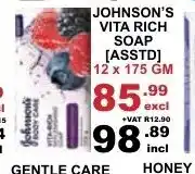 Johnson's Vita Rich Soap 12 x 175gm