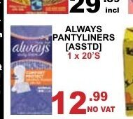 Arrow Cash And Carry Always Pantyliners 20's offer