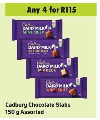 Game Cadbury Chocolate Slabs 150g assorted offer