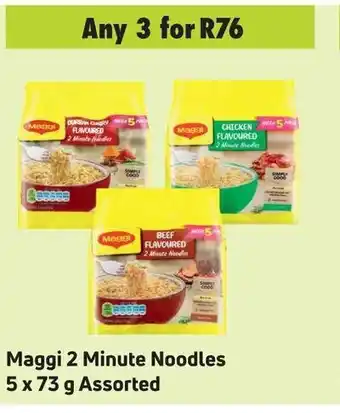 Game Maggi 2 Minute Noodles 5x73g assorted offer
