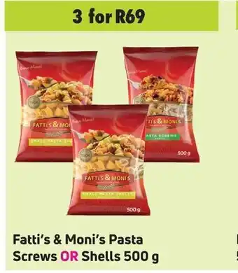 Game Fatti's & Moni's Pasta Screwa Or Shells 500g offer