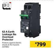 Builders Warehouse Cbi 63a earth leakage no overload protector offer