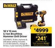 Builders Warehouse Dewalt 18v 13mm li-ion brushless hammer drill driver offer