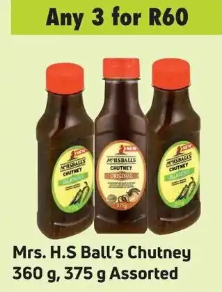 Game Mrs. H.S Ball's Chutney 360g, 375g assorted offer