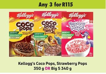 Game Kellogg's Coco Pops, Strawberry Pops 350g or Big 5 340g offer