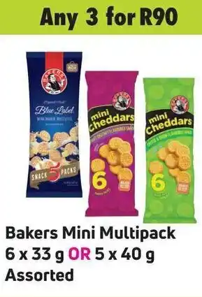 Game Bakers Mini Multipack 6x33g or 5x40g assorted offer