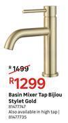 Leroy Merlin Basin mixer tap bijiou stylet gold 81477747 offer