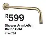 Leroy Merlin Shower arm l40cm round gold 81477743 offer