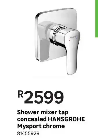 Leroy Merlin Hansgrohe shower mixer tap concealed mysport chrome 81455928 offer