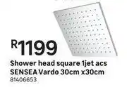 Sensea shower head square 1 jet acs vardo 30cm x 30cm - 81406653