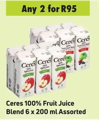 Game Ceres 100% Fruit Juice Blend 6x200ml assorted offer