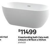 Leroy Merlin Freestanding bath zala matt l144cm x w75cm x h57cm - 81474331 offer
