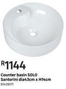 Leroy Merlin Solo counter basin santorini dia 43cm x h14cm 81439171 offer