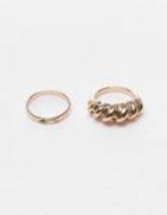 Topshop 2 pack twisted rings in gold