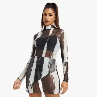The FIX Women's black & white co-ord paint stroke print skirt offer
