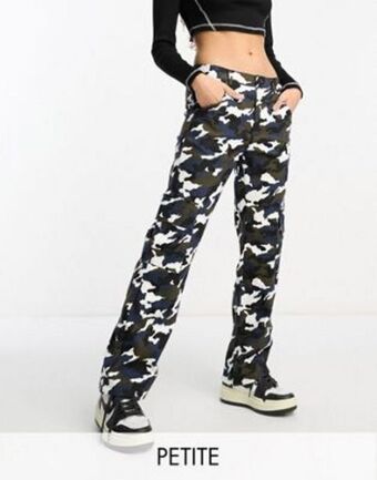 Asos Heartbreak petite wide leg cargo trousers in camo print offer