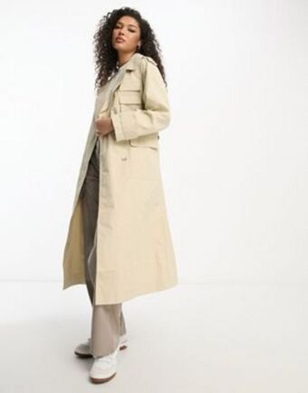 Asos Asos design cargo pocket trench coat in stone offer