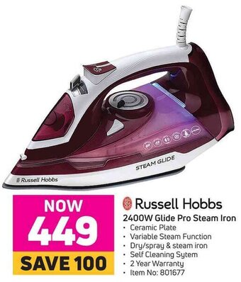 Game Russell Hobbs 2400W Glide Pro Steam Iron offer