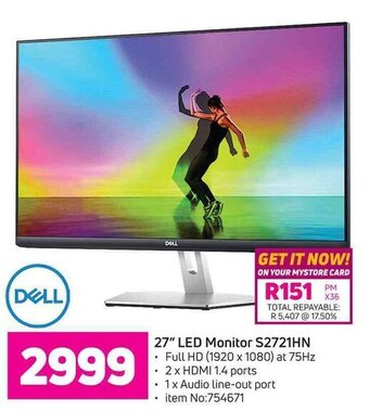 Game Dell 27" LED Monitor S2721HN offer