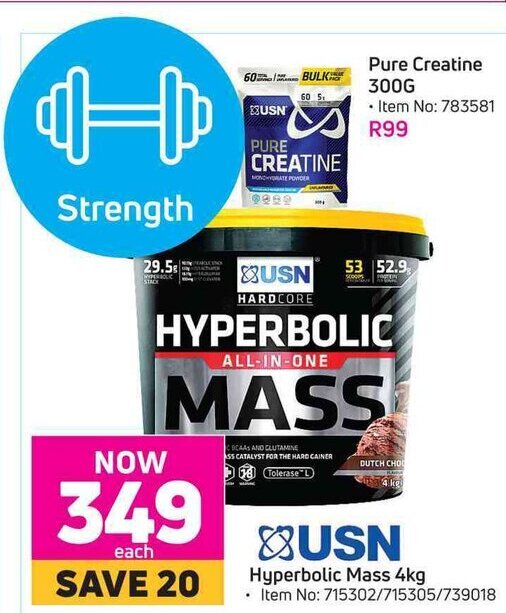 USN Hyperbolic Mass 4kg offer at Game