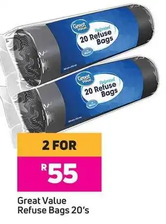 Game Great Value Refuse Bags 20's offer