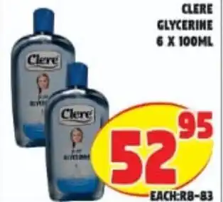 Yarona Cash And Carry Clere Glycerine 6x100ml offer