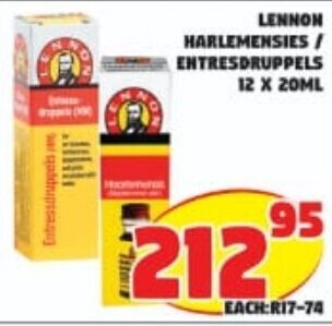 Yarona Cash And Carry Lennon Harlemensies/ Entresdruppels 12x20ml offer