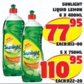 Yarona Cash And Carry Sunlight Liquid Lemon 6x400ml offer