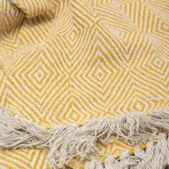 Whitehouse Cotton club diamond geo throw - mustard offer