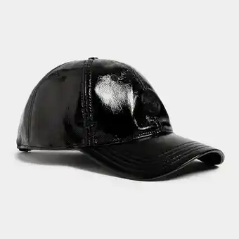 Fabiani Patent pleather black peak cap offer