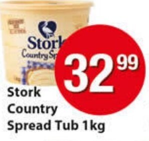 Check Save Stork Country Spread Tub 1kg offer