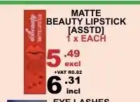 Matte Beauty Lipstick Asstd