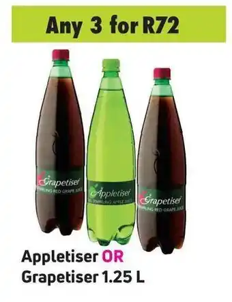 Game Appletiser or Grapetiser 1.25 L offer