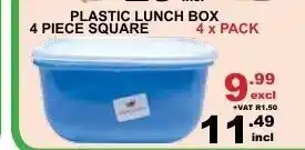 Arrow Cash And Carry Plastic Lunch Box 4 Piece Square 4 x pack offer