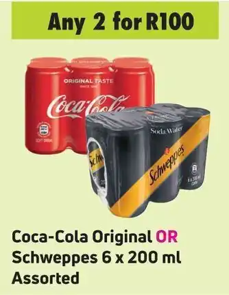 Game Coca-Cola Original OR Schweppes 6x200ml assorted offer