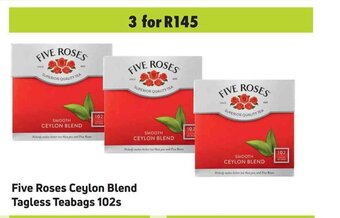 Game Five Roses Ceylon Blend Tagless Teabags 102s offer