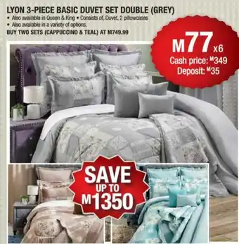 Lewis Lyon 3-Piece Basic Duvet Set Double (Grey) offer