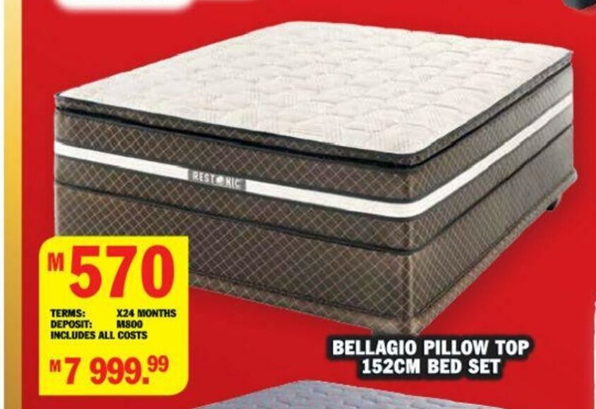Bellagio Pillow Top 152cm Bed Set offer at Lewis