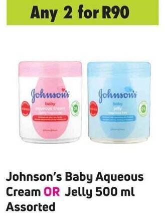 Game Johnson's Baby Aqueous Cream or Jelly 500ml assorted offer