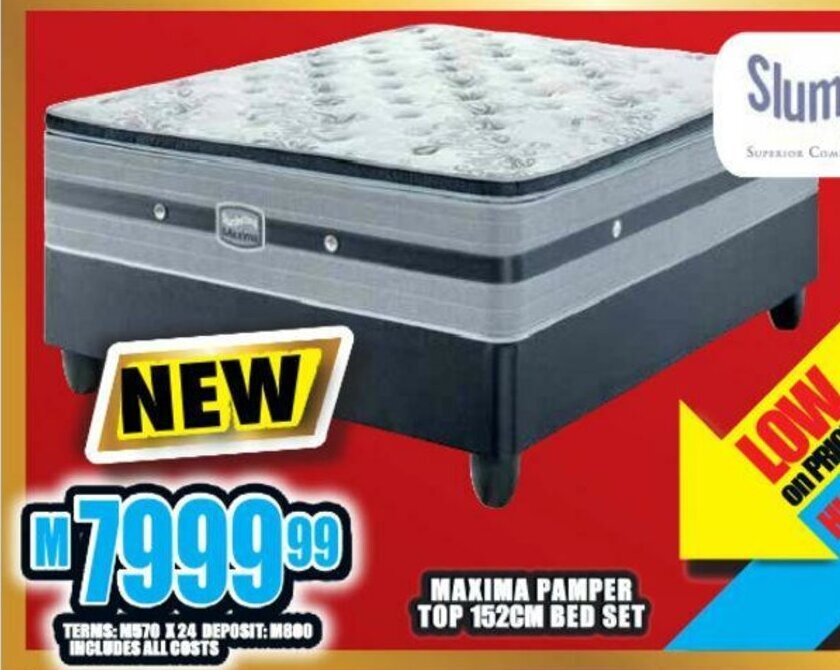 Slumberland - Maxima Pamper Top 152cm Bed Set offer at Lewis