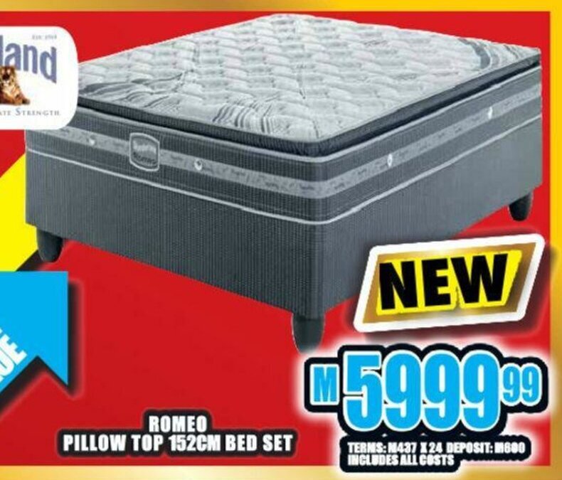 Slumberland Romeo Pillow Top 152cm Bed Set offer at Lewis