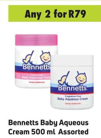 Game Bennetts Baby Aqueous Cream 500ml assorted offer
