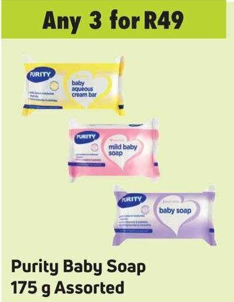 Game Purity Baby Soap 175g assorted offer