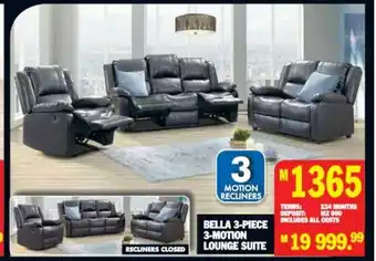 Lewis Bella 3-Piece 3-Motion Lounge Suite offer